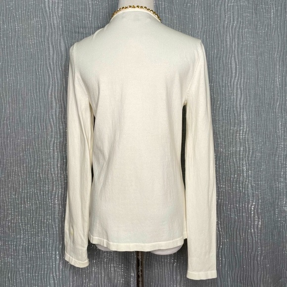 Jones New York argyle pattern chain trim open cardigan - Picture 2 of 8